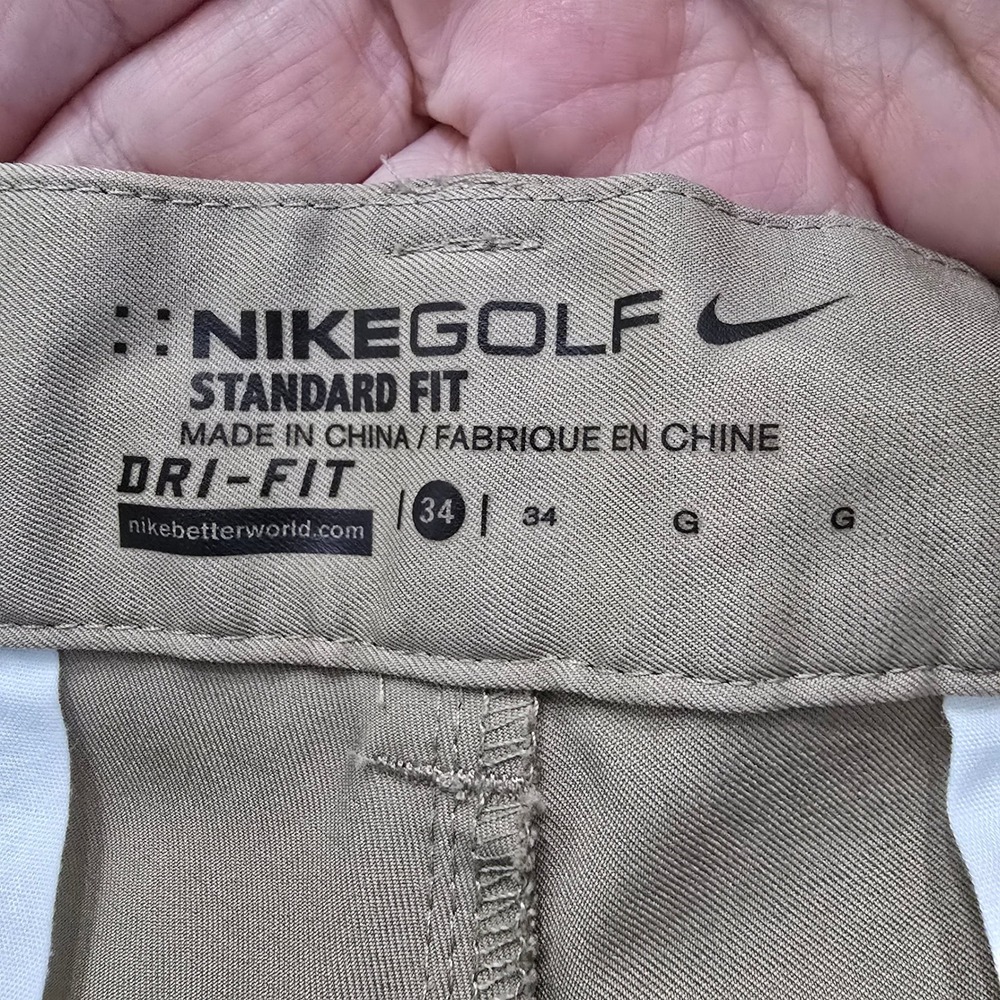 Nike Golf Mens Tan Khaki Dri-FIT Standard Fit Shorts Size 34 Stretch Performance - Picture 3 of 7